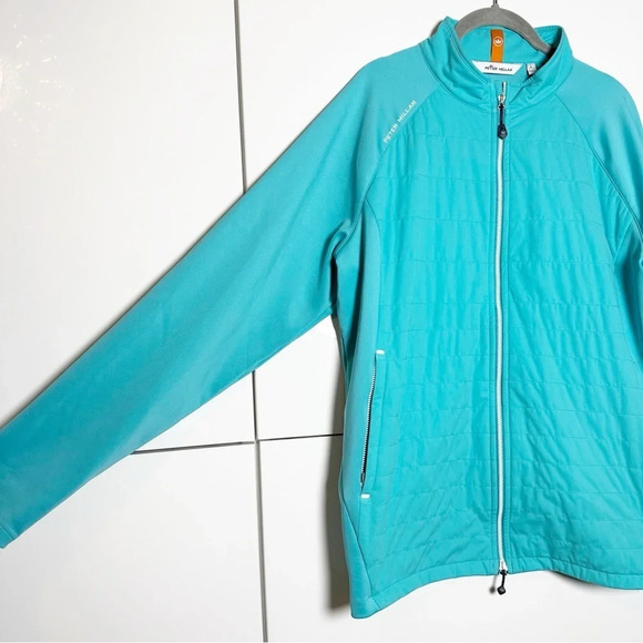 Peter Millar Womens Jacket Hyperlight Merge Teal Size Large Golf Water Wind - Picture 2 of 12
